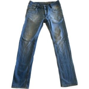 Flying Machine Straight Jeans Mens 34 Light Blue Denim